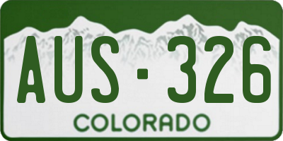 CO license plate AUS326