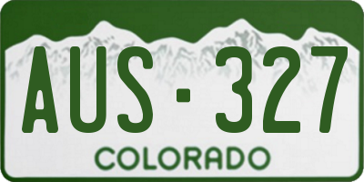 CO license plate AUS327