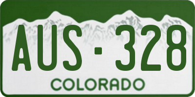 CO license plate AUS328