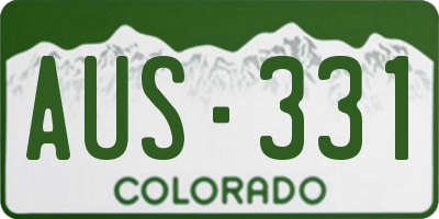 CO license plate AUS331