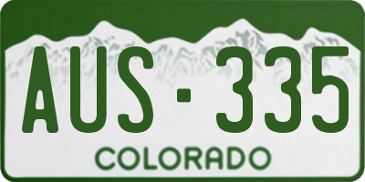 CO license plate AUS335