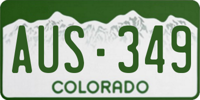 CO license plate AUS349