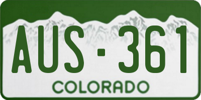 CO license plate AUS361