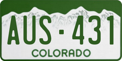 CO license plate AUS431