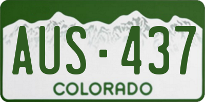 CO license plate AUS437