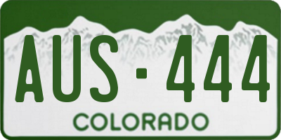 CO license plate AUS444