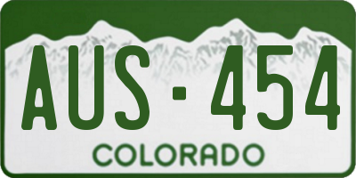 CO license plate AUS454