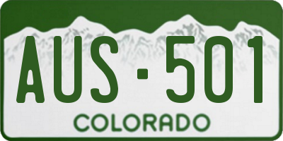 CO license plate AUS501