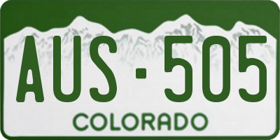 CO license plate AUS505