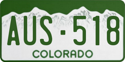 CO license plate AUS518