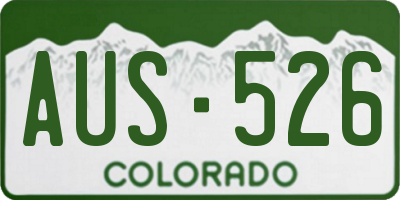 CO license plate AUS526