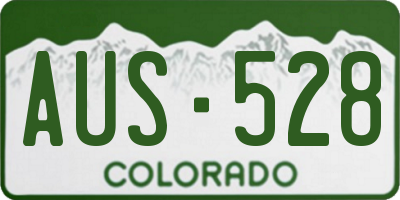 CO license plate AUS528