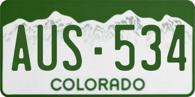 CO license plate AUS534