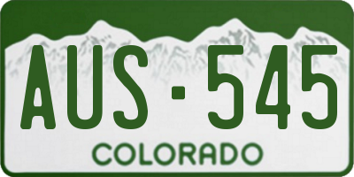 CO license plate AUS545