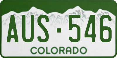 CO license plate AUS546