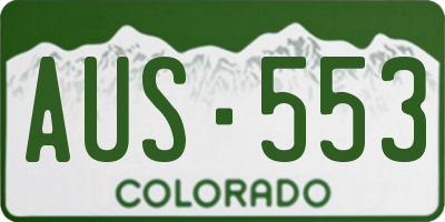 CO license plate AUS553