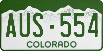 CO license plate AUS554