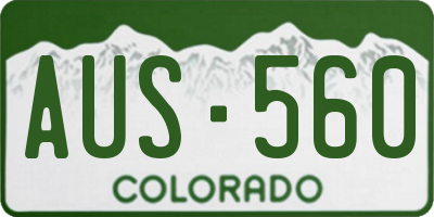 CO license plate AUS560