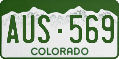 CO license plate AUS569