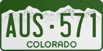 CO license plate AUS571