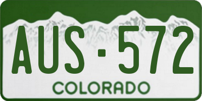 CO license plate AUS572