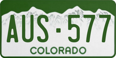 CO license plate AUS577