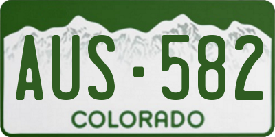 CO license plate AUS582