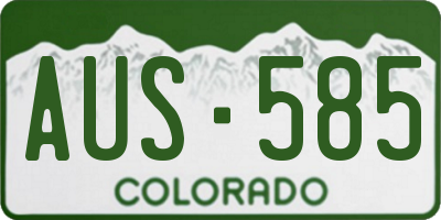 CO license plate AUS585