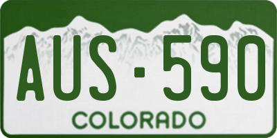 CO license plate AUS590