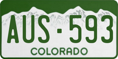 CO license plate AUS593