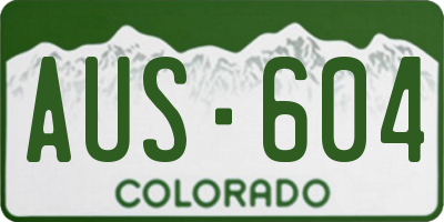 CO license plate AUS604