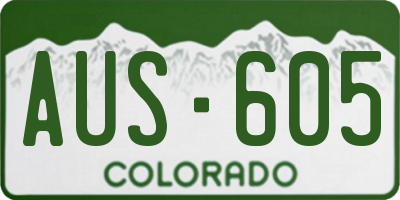 CO license plate AUS605