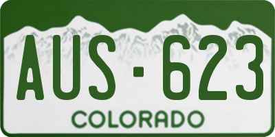 CO license plate AUS623