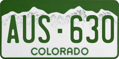 CO license plate AUS630