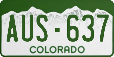 CO license plate AUS637