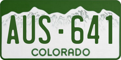 CO license plate AUS641