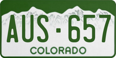 CO license plate AUS657
