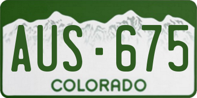 CO license plate AUS675