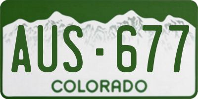 CO license plate AUS677