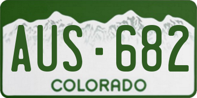 CO license plate AUS682
