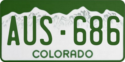 CO license plate AUS686