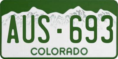 CO license plate AUS693