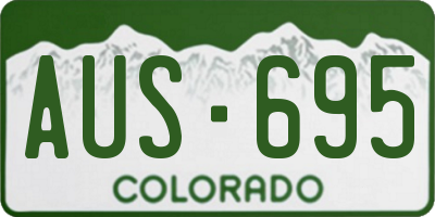 CO license plate AUS695
