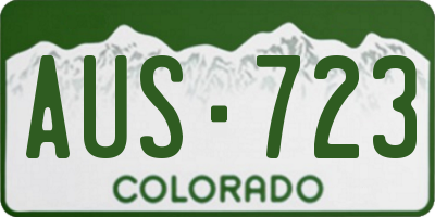 CO license plate AUS723