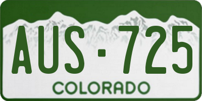 CO license plate AUS725