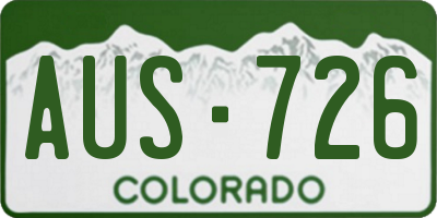 CO license plate AUS726