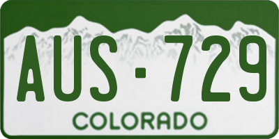 CO license plate AUS729