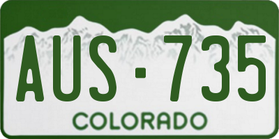 CO license plate AUS735