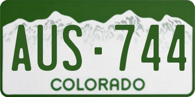 CO license plate AUS744