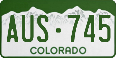 CO license plate AUS745